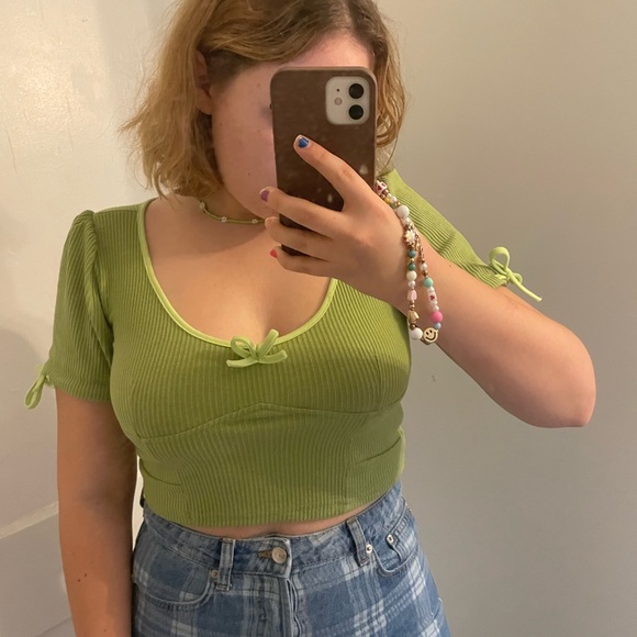 Cider medium ribbed green shirt with bows - Picture 4 of 4